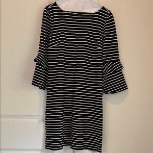 Ann Taylor Black and White Striped Dress
